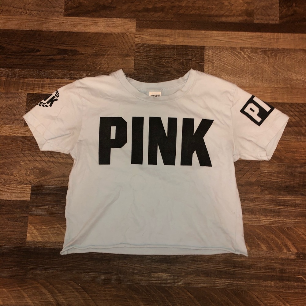 Pink Brand Crop T-Shirt